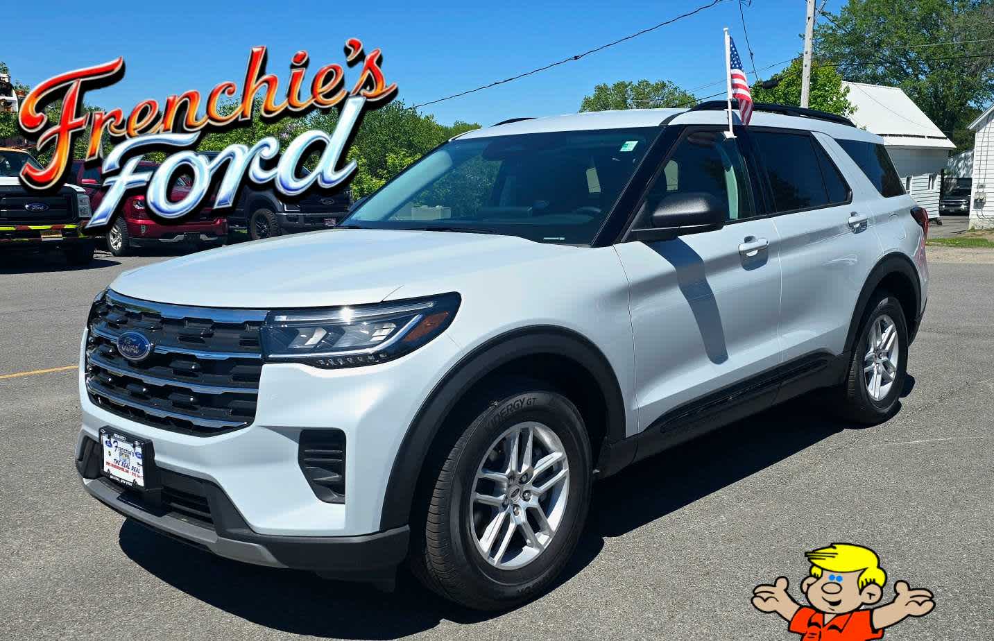 2026 Ford Explorer Active w/200A Pkg in Space White Metallic — front three-quarter view