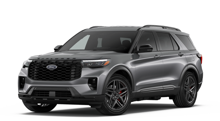 2026 Ford Explorer ST-Line in Carbonized Gray Metallic — front three-quarter view