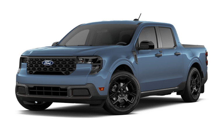 2026 Ford Maverick XLT in Azure Gray Metallic Tri-Coat — front three-quarter view