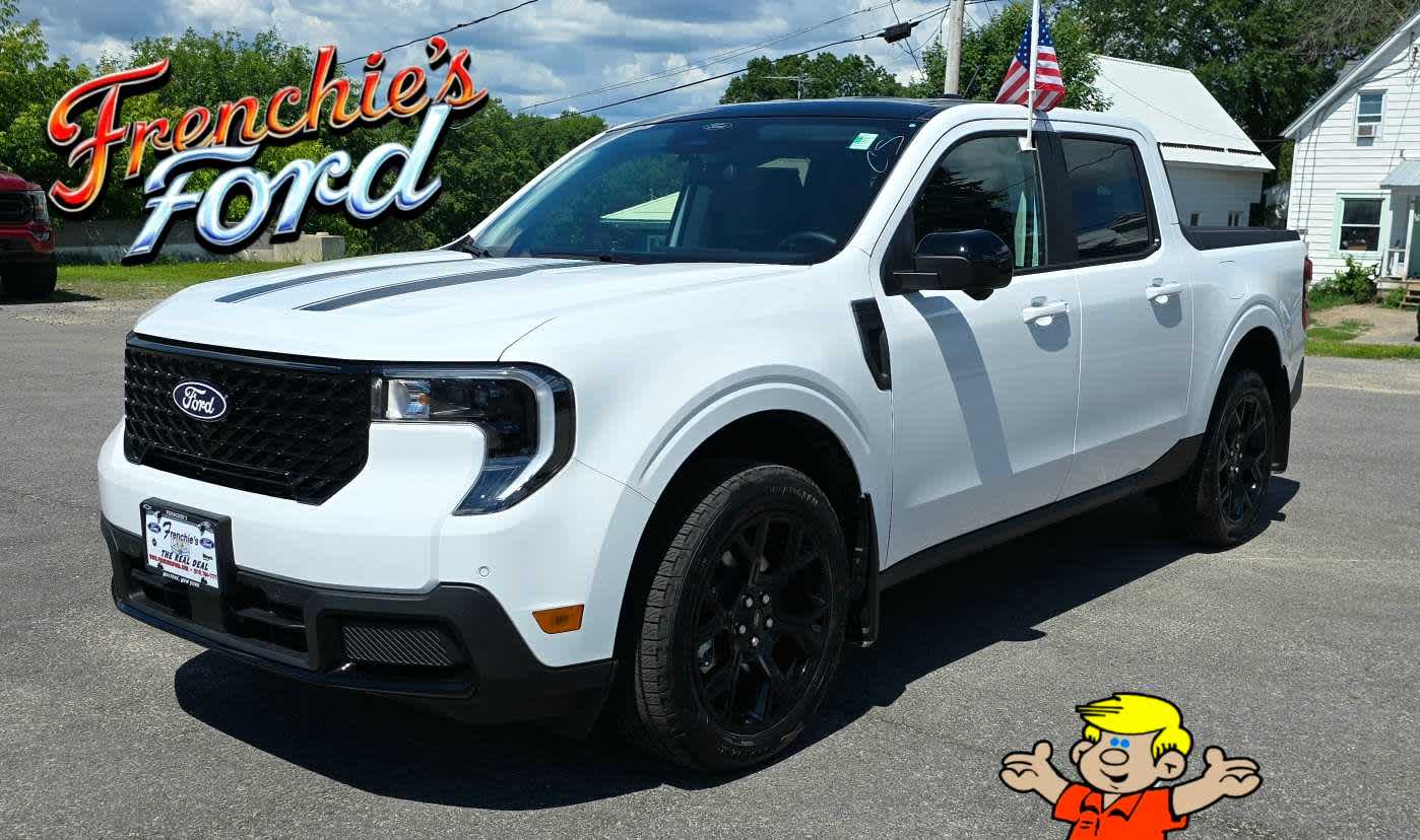 2026 Ford Maverick LARIAT in White — front three-quarter view